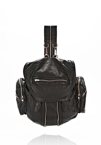 Shop Alexander Wang Marti Backpack In Washed Black With Rose Gold