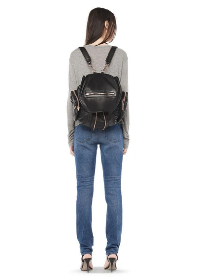 Shop Alexander Wang Marti Backpack In Washed Black With Rose Gold