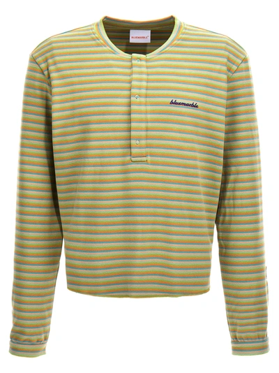 Shop Bluemarble Peach Skin Stripe Henley Sweater, Cardigans Multicolor