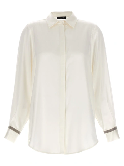 Shop Fabiana Filippi Satin Shirt Shirt, Blouse White