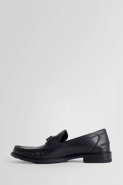 Shop Fendi Man Black Loafers