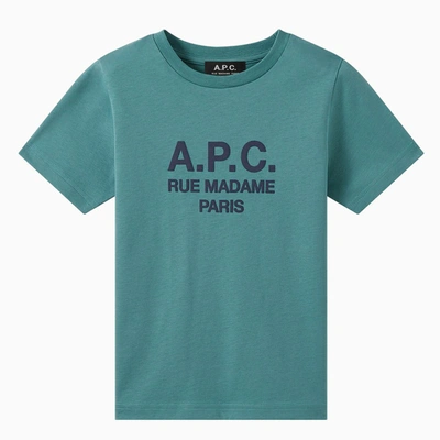 Shop Apc Abel Green T-shirt With Logo