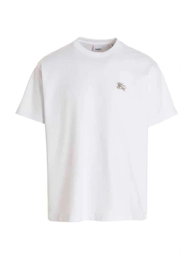 Shop Burberry Crystal Horse Rider T-shirt White