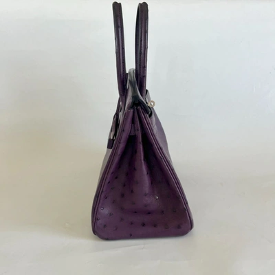 Pre-owned Hermes Hermès 30 Birkin Violet Ostrich Shoulder Bag