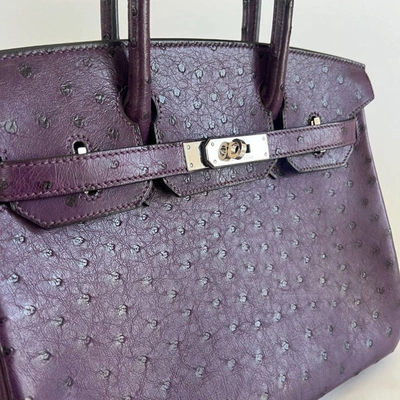 Pre-owned Hermes Hermès 30 Birkin Violet Ostrich Shoulder Bag