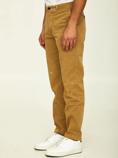 Incotex Red X Facetasm Camel Cotton Trousers In Beige