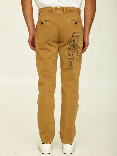 Incotex Red X Facetasm Camel Cotton Trousers In Beige