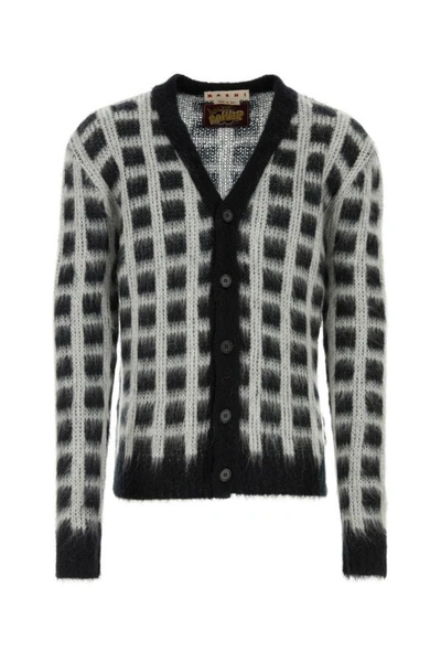Shop Marni Man Embroidered Acetate Blend Cardigan In Multicolor