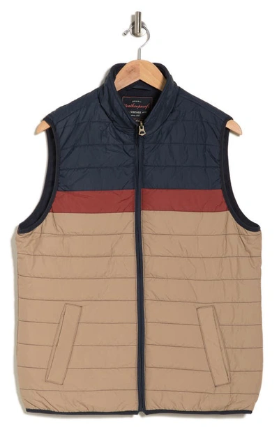 Shop Weatherproof Vintage High Pile Fleece Lined Colorblock Vest In Navy Combo