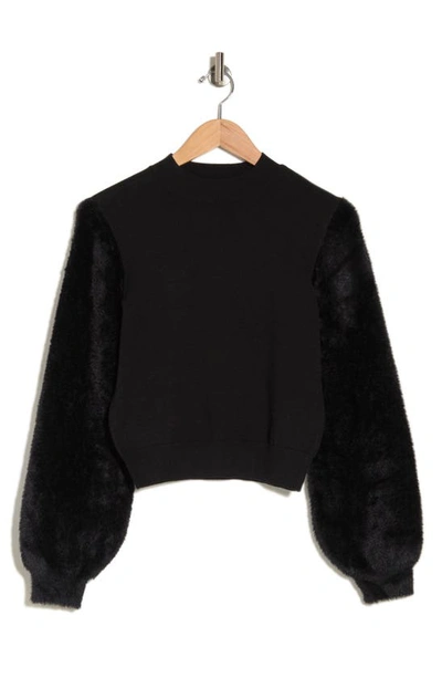 Shop Love By Design Alley Eyelash Long Sleeve Sweater In Black