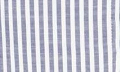 Shop Max Studio Stripe Oversize Long Sleeve Button-up Tunic In Indigo/ Black Framed Stripe