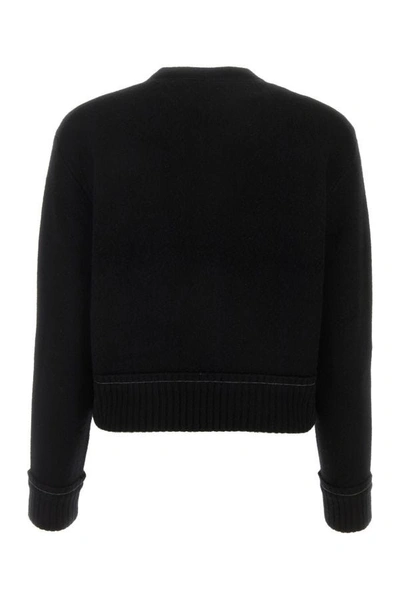 Shop Sacai Woman Black Cashmere Blend Cashmere Knit Cardigan