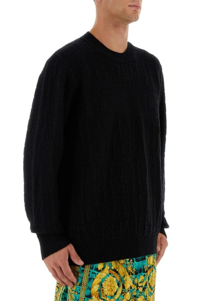 Shop Versace Man Black Wool Sweater