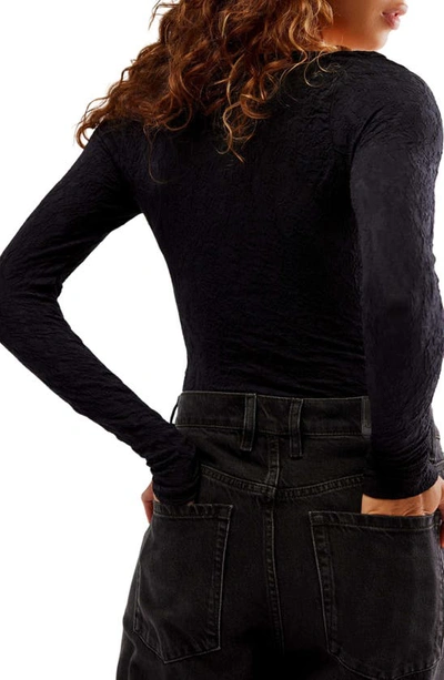 Shop Free People Have It All Square Neck Knit Top In Washed Black