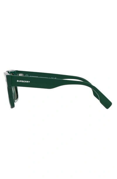 Shop Burberry Hayden 54mm Rectangular Sunglasses In Green