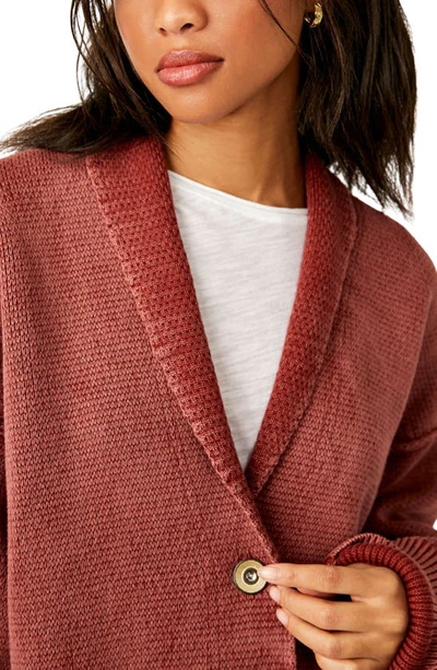 Shop Free People Chamomile Oversize Cardigan In Washed Russet Acorn