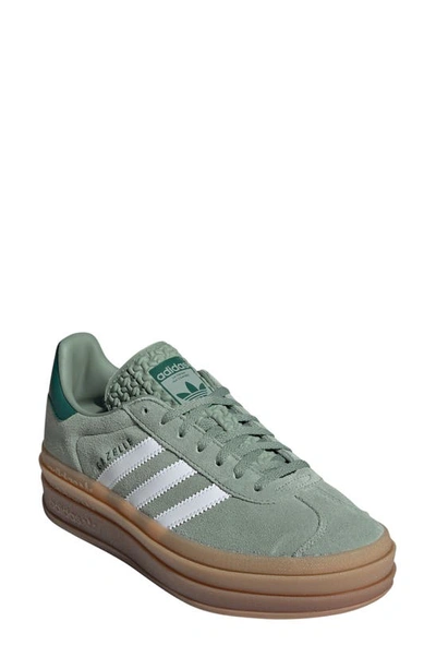 Shop Adidas Originals Gazelle Bold Platform Sneaker In Green/ White/ Collegiate Green