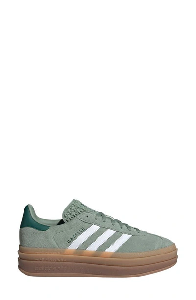 Shop Adidas Originals Gazelle Bold Platform Sneaker In Green/ White/ Collegiate Green