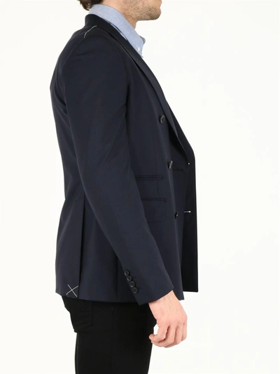 Tonello Contrast-panel Waistcoat In Blue