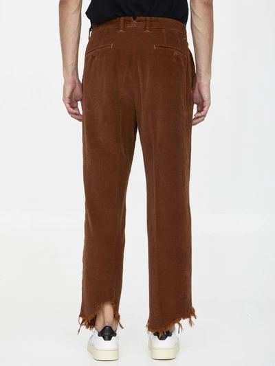 Incotex Red X Facetasm Cognac Velvet Trousers In Brown