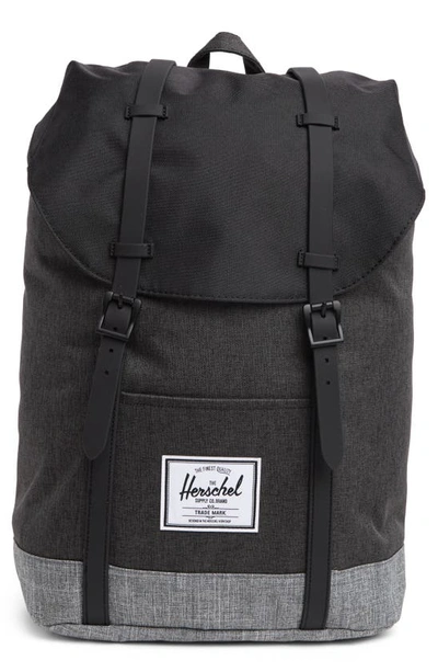 Shop Herschel Supply Co Retreat Backpack In Black Crosshatch/ Raven