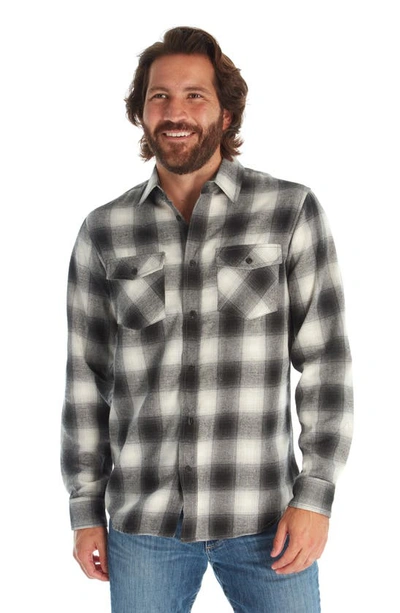 Shop Px Regular Fit Plaid Flannel Shirt In Black