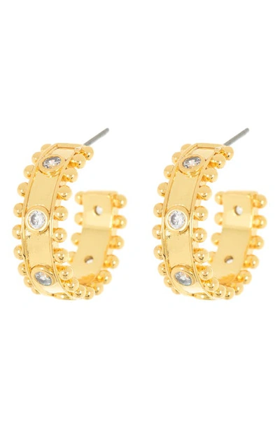 Shop Adornia Cubic Zirconia Milgrain Hoop Earrings In Gold