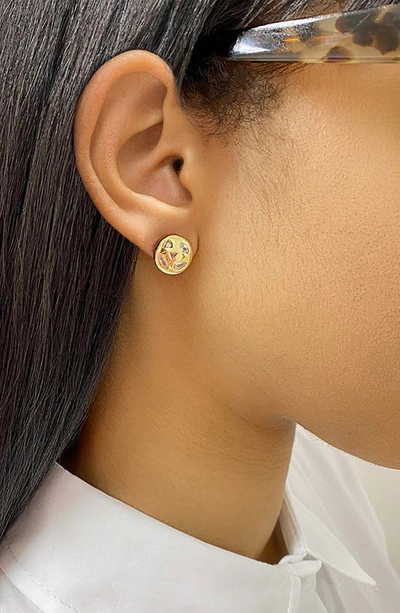 Shop Adornia Cubic Zirconia Button Stud Earrings In Gold