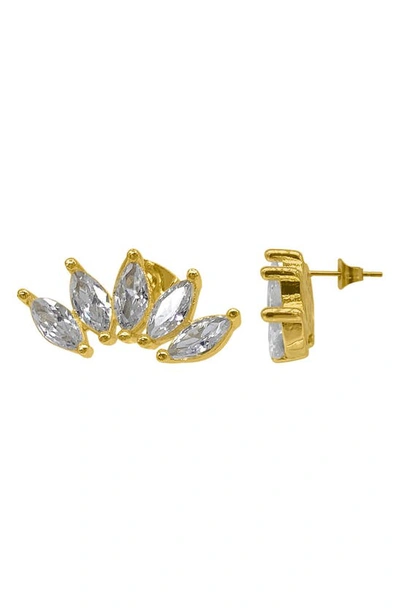 Shop Adornia Marquise Cubic Zirconia Stud Earrings In Gold