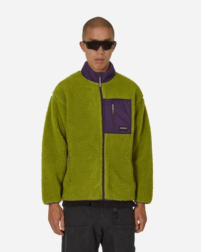 Shop Gramicci Sherpa Jacket Dusted Lime In Green