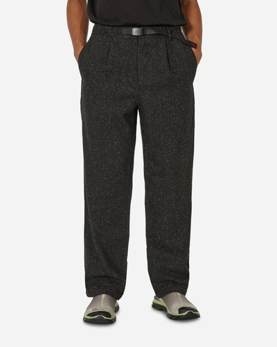 Shop Gramicci Wool Relaxed Pleated Trousers Charcoal In Grey