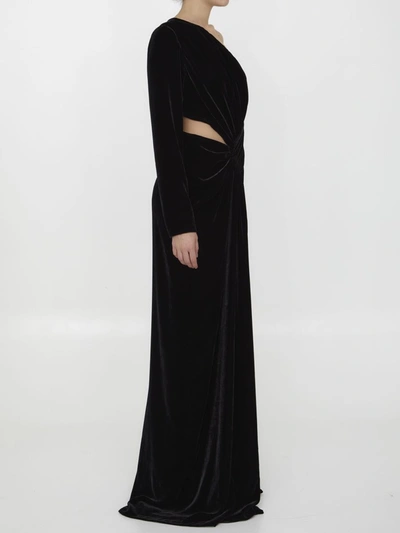 Shop Costarellos Black Velvet Dress