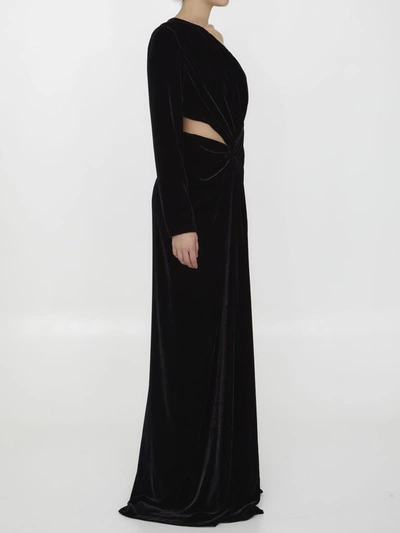 Costarellos Black Velvet Dress In Black