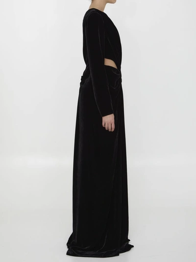 Shop Costarellos Black Velvet Dress