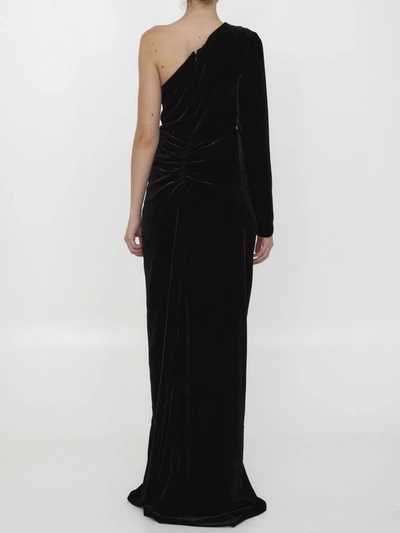 Shop Costarellos Black Velvet Dress