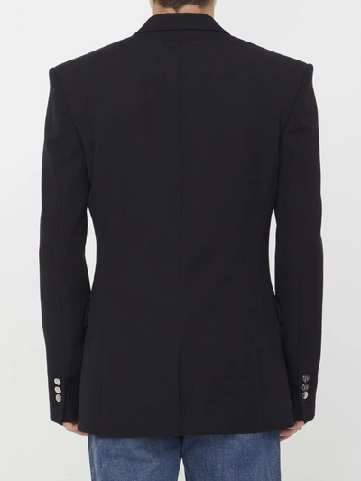 Shop Balmain Black Wool Jacket