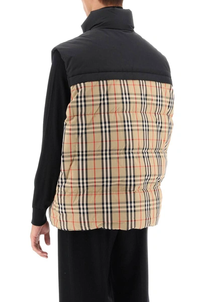 Shop Burberry Oakwood Reversible Puffer Vest In Multicolor