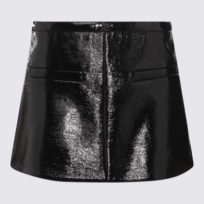 Shop Courrèges Black Vynil Heritage Mini Skirt