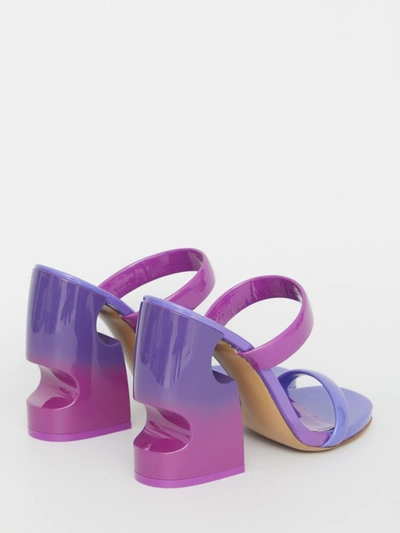 Shop Off-white Dégradé Sandals With Meteor Heel In Fuchsia
