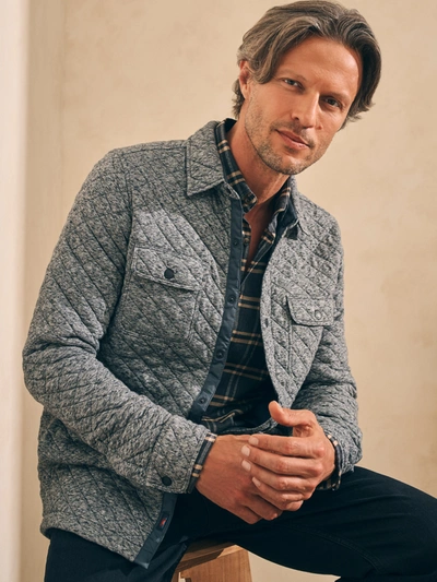 Faherty Epic Quilted Fleece Cpo Jacket In Carbon Melange In Carbon Melange