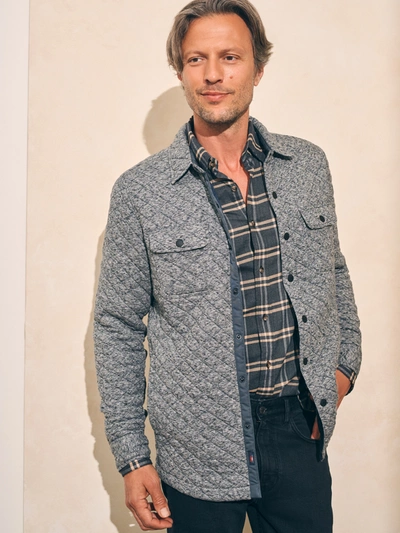 Faherty Epic Quilted Fleece Cpo Jacket In Carbon Melange In Carbon Melange