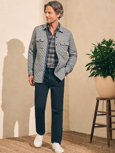 Faherty Epic Quilted Fleece Cpo Jacket In Carbon Melange In Carbon Melange