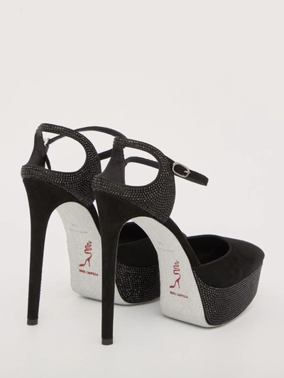 Shop René Caovilla Crystal Selena Sandals In Black