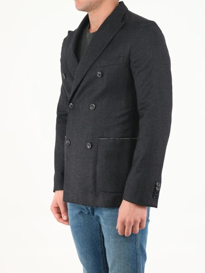 Tonello Double-breasted Jacket - Atterley In Grey