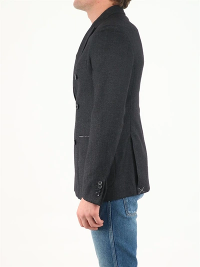 Shop Tonello Double-breasted Jacket In Grey