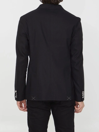 Shop Tonello Double-breasted Stretch Jacket In Black