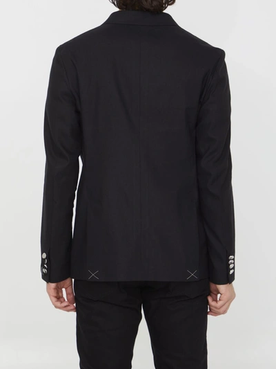 Tonello Double-breasted Stretch Jacket In Black