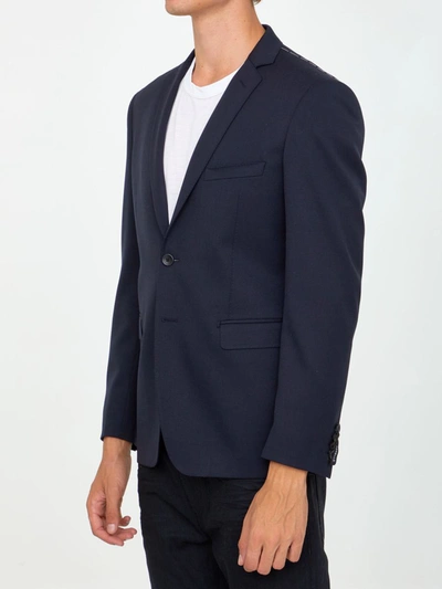 Shop Tonello Blue Wool Jacket