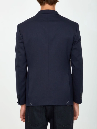 Shop Tonello Blue Wool Jacket