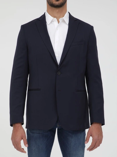 Tonello Blue Wool Jacket In Blue